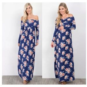 Pinkblush Maternity Navy Floral Maxi Dress